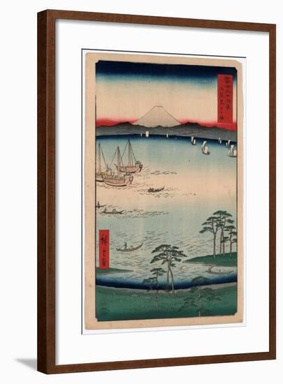 Kazusa Kuroto No Ura-Utagawa Hiroshige-Framed Giclee Print