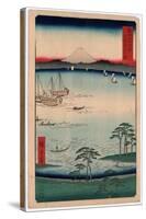 Kazusa Kuroto No Ura-Utagawa Hiroshige-Stretched Canvas
