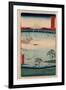 Kazusa Kuroto No Ura-Utagawa Hiroshige-Framed Giclee Print