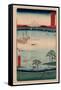 Kazusa Kuroto No Ura-Utagawa Hiroshige-Framed Stretched Canvas