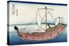 Kazusa Sea Route-Katsushika Hokusai-Stretched Canvas