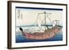 Kazusa Sea Route-Katsushika Hokusai-Framed Art Print