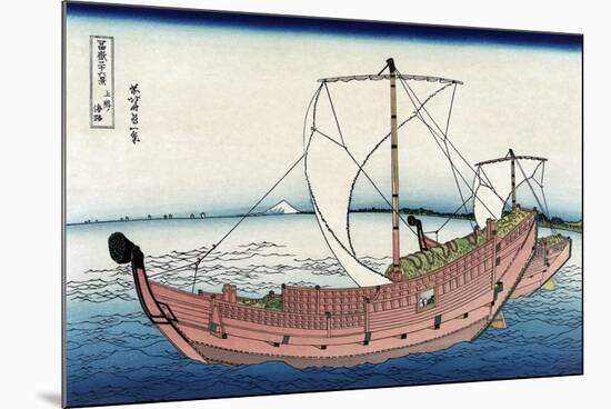 Kazusa Sea Route-Katsushika Hokusai-Mounted Art Print