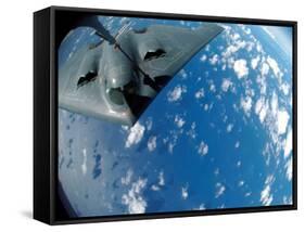 KC-135 Stratotanker Refuels B-2 Spirit-Stocktrek Images-Framed Stretched Canvas