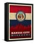 KC flag-Red Atlas Designs-Framed Stretched Canvas