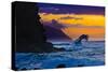 Ke'e Kurve-Wave breaking off Ke'e Beach, on the Na Pali coast of Kauai, Hawaii-Mark A Johnson-Stretched Canvas
