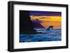 Ke'e Kurve-Wave breaking off Ke'e Beach, on the Na Pali coast of Kauai, Hawaii-Mark A Johnson-Framed Photographic Print