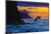 Ke'e Kurve-Wave breaking off Ke'e Beach, on the Na Pali coast of Kauai, Hawaii-Mark A Johnson-Mounted Photographic Print