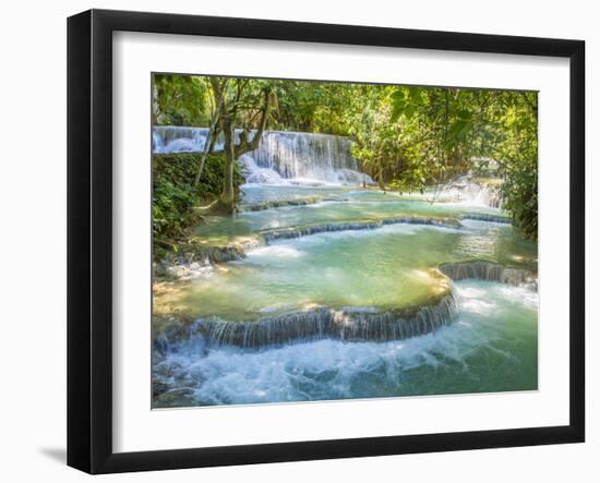 Keang Si waterfalls, near Luang Prabang, Laos, Indochina, Southeast Asia, Asia-Melissa Kuhnell-Framed Photographic Print