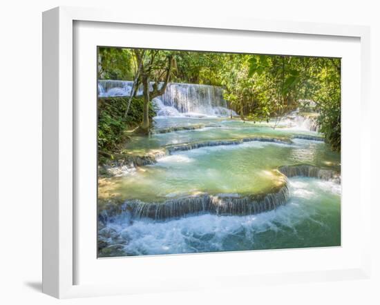 Keang Si waterfalls, near Luang Prabang, Laos, Indochina, Southeast Asia, Asia-Melissa Kuhnell-Framed Photographic Print