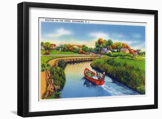 Keansburg, New Jersey - View of People Boating on the Creek, c.1937-Lantern Press-Framed Art Print