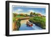 Keansburg, New Jersey - View of People Boating on the Creek, c.1937-Lantern Press-Framed Art Print