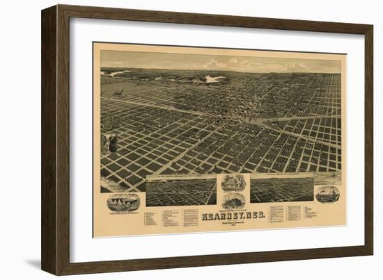 Kearney, Nebraska - Panoramic Map-Lantern Press-Framed Art Print