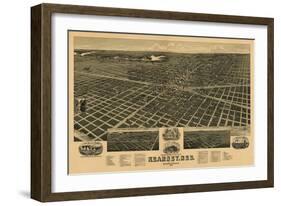 Kearney, Nebraska - Panoramic Map-Lantern Press-Framed Art Print