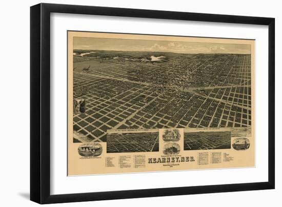 Kearney, Nebraska - Panoramic Map-Lantern Press-Framed Art Print