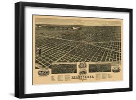 Kearney, Nebraska - Panoramic Map-Lantern Press-Framed Art Print