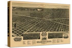 Kearney, Nebraska - Panoramic Map-Lantern Press-Stretched Canvas