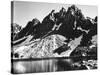 "Kearsarge Pinnacles," Partially Snow-Covered Rocky Formations Along the Edge of the River-Ansel Adams-Stretched Canvas