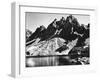 "Kearsarge Pinnacles," Partially Snow-Covered Rocky Formations Along the Edge of the River-Ansel Adams-Framed Premium Photographic Print