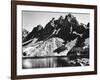 "Kearsarge Pinnacles," Partially Snow-Covered Rocky Formations Along the Edge of the River-Ansel Adams-Framed Premium Photographic Print