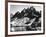 "Kearsarge Pinnacles," Partially Snow-Covered Rocky Formations Along the Edge of the River-Ansel Adams-Framed Premium Photographic Print