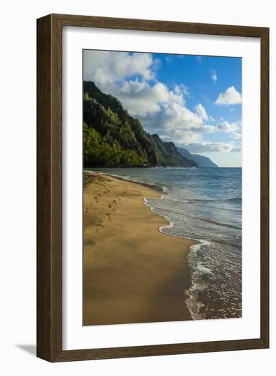 Kee Beach on the Napali Coast, Kauai, Hawaii, United States of America, Pacific-Michael Runkel-Framed Photographic Print