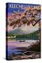 Keechelus Lake, Washington - Lake Scene at Dusk-Lantern Press-Stretched Canvas