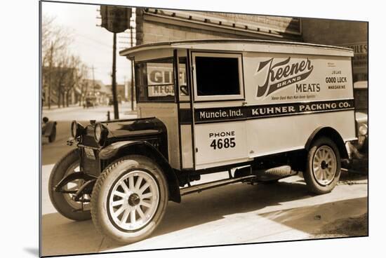 Keener Brand Meets, Kuhner Packing Co. Delivery Truck-null-Mounted Art Print