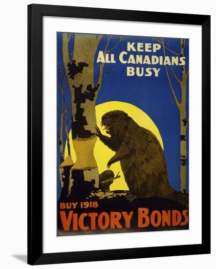 Keep All Canadians Busy, 1918 Victory Bonds-null-Framed Giclee Print