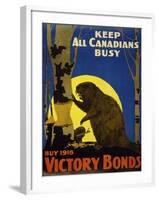 Keep All Canadians Busy, 1918 Victory Bonds-null-Framed Giclee Print