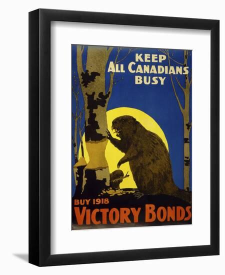 Keep All Canadians Busy, 1918 Victory Bonds-null-Framed Premium Giclee Print