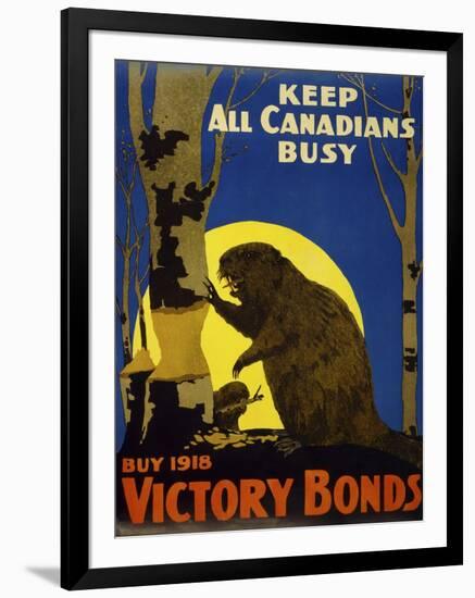 Keep All Canadians Busy, 1918 Victory Bonds-null-Framed Giclee Print