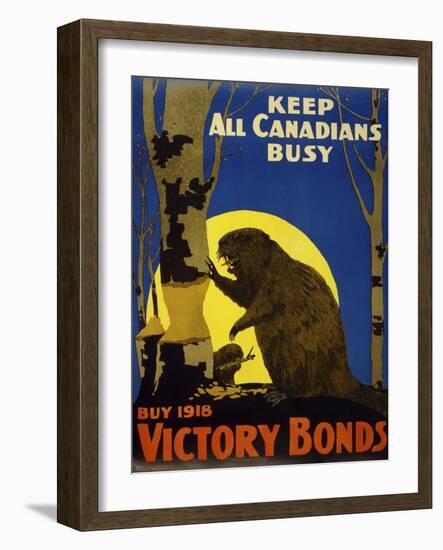 Keep All Canadians Busy, 1918 Victory Bonds-null-Framed Giclee Print