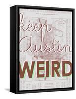 Keep Austin Weird - 1939, Austin Chamber of Commerce, Texas, United States Map-null-Framed Stretched Canvas