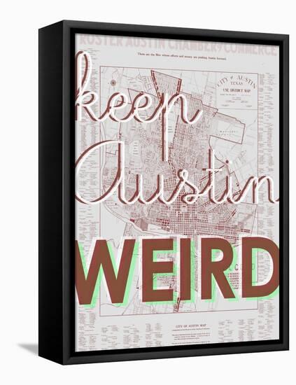 Keep Austin Weird - 1939, Austin Chamber of Commerce, Texas, United States Map-null-Framed Stretched Canvas