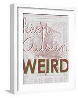 Keep Austin Weird - 1939, Austin Chamber of Commerce, Texas, United States Map-null-Framed Giclee Print