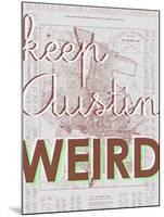 Keep Austin Weird - 1939, Austin Chamber of Commerce, Texas, United States Map-null-Mounted Giclee Print