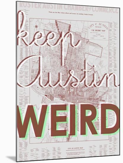 Keep Austin Weird - 1939, Austin Chamber of Commerce, Texas, United States Map-null-Mounted Giclee Print