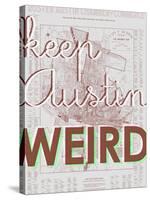 Keep Austin Weird - 1939, Austin Chamber of Commerce, Texas, United States Map-null-Stretched Canvas