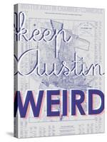 Keep Austin Weird - 1939, Austin Chamber of Commerce, Texas, United States Map-null-Stretched Canvas