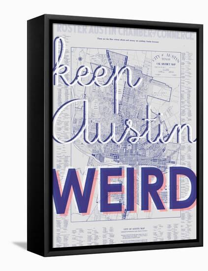 Keep Austin Weird - 1939, Austin Chamber of Commerce, Texas, United States Map-null-Framed Stretched Canvas