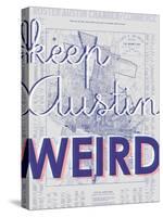 Keep Austin Weird - 1939, Austin Chamber of Commerce, Texas, United States Map-null-Stretched Canvas