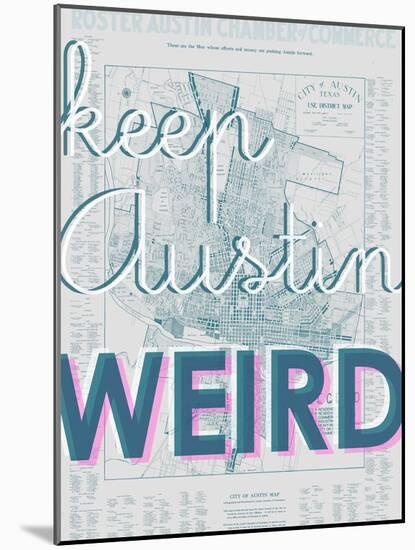 Keep Austin Weird - 1939, Austin Chamber of Commerce, Texas, United States Map-null-Mounted Giclee Print