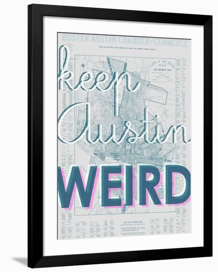 Keep Austin Weird - 1939, Austin Chamber of Commerce, Texas, United States Map-null-Framed Giclee Print