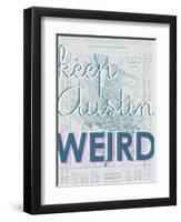 Keep Austin Weird - 1939, Austin Chamber of Commerce, Texas, United States Map-null-Framed Premium Giclee Print