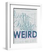 Keep Austin Weird - 1939, Austin Chamber of Commerce, Texas, United States Map-null-Framed Premium Giclee Print