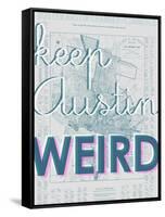 Keep Austin Weird - 1939, Austin Chamber of Commerce, Texas, United States Map-null-Framed Stretched Canvas