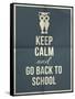 Keep Calm and Back to School Design Typographic Quote with Owl-ONiONAstudio-Framed Stretched Canvas