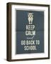 Keep Calm and Back to School Design Typographic Quote with Owl-ONiONAstudio-Framed Art Print