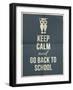 Keep Calm and Back to School Design Typographic Quote with Owl-ONiONAstudio-Framed Art Print